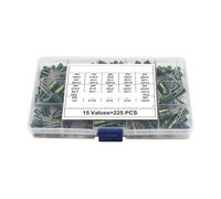 QMIQXIWS 225pcs/Box High Frequency Low Aluminum Electrolytic Capacitor Kit 15Values 16V-50V 1uF-470uF Capacitance DIP Assorted Set