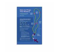 QMIQXIWS Devotional Wall-Art Catholic Rosary How to Pray Guide and Prayers for Home Study(Framed,08x12inch(20x30cm))