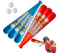 QmjdDymx 9Pcs Inflatable Baseball Bat and Ball Set Vibrant Leakproof Soft Baseball Game for Pool Beach Outdoor Party Favors, Reusable for Kids & Adults
