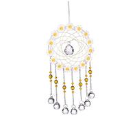 QmjdDymx Dream Suncatcher, Crystal Suncatcher Yellow Flower Dream Crystal Ball Prism Hanging Pendants Ornament Crystal Dream Suncatchers