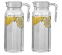 QmjdDymx Fridge Jug with Lid Fridge Jug with Lid Hforle, 1.1L Acrylic Pitcher Octagonal Clear Pitcher for Tea Lemonade Juice Milk