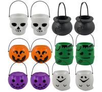 QmjdDymx Halloween Candy Bucket, 12pcs Halloween Candy Buckets - 6 Style Pumpkin Ghost Treat Containers - Multicolor Bucket