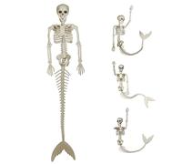 QmjdDymx Halloween Skeleton, 31.5" Halloween Plastic Fish Skeleton with Posable Joints for Spooky Party Decor Haunted House Props Fish