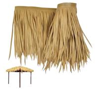 QmjdDymx Hawaiian Grass Table Skirt Foldable Artificial Thatch Roof Decor, Cuttable for Tropical Beach Party Bar Birthday Palapa, Style 1, 9.84Ft x 19.7In