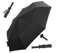 QmjdDymx Katana Umbrella, Samurai Umbrella Triple Fold Automatic Katana Umbrella Windproof Strong Umbrella With Handle Portable Stylish Sword Umbrella For Adults