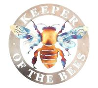 QmjdDymx Keeper of The Bees Metal Art Bee Keeper Wall Garden Craft Bee Farm Sign Ornament Style 2 Sign