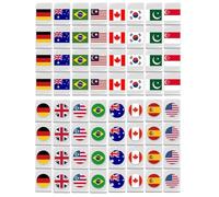QmjdDymx Mahjong Game Set 30mm Flag Pattern Mahjong Tile Set With 64 Tiles, Reusable Funny Tiles for Party, Bar, Home, Festival Celebrations, National Flag Style, Game
