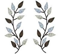 QmjdDymx Wall Decoration, 2pcs Metal Wall Art Tree Leaf, Modern Vine Olive Branch Entryway Decor for Living Room, Hallway, Indoor Outdoor