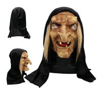 QmjdDymx Witch Mask Realistic Halloween Mask Full Head Latex Scary Halloween Mask Old Woman Face Ornament Halloween Masks For Adults Halloween Witch Mask,Lighted Holiday Displays