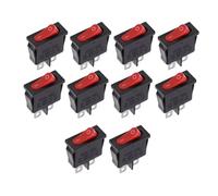 QMKADFQXF 10Pcs 2D2P-RED 9x21mm KCD1-110 Black Thin Rocker Switch NO/OFF 2 Pin