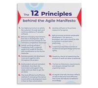QMKADFQXF Agile Workflow Principles Chart Scrum Project Management Poster Core Values Guide Infographic Canvas Wall-Art for Office Tech Team Meeting Room (8 X 12 in)