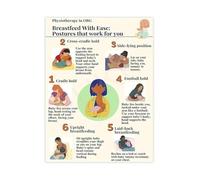 QMKADFQXF Breastfeeding Techniques Poster Helpful Nursing Positions Guide Canvas Wall-Art for Room Clinic or Home Decor Motherhood Gift(Unframed,12x18inch(30x45cm))