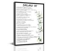 QMKADFQXF Salmo 91 Wall-Art - Divine Protection Spanish Scripture Canvas, Framed & Ready to Hang for Prayer Room, Living Room, or as a Meaningful Gift(Unframed,12x18inch(30x45cm))