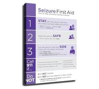 QMKADFQXF Seizure Emergency Guide First Aid Response Step by Step Poster Canvas Print Wall-Art for School Nurse Office(Framed,16x24inch(40x60cm))