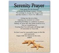 QMKADFQXF Starfish Serenity Prayer Print - Unframed Inspirational Poster Featuring Bible Verse, Coastal Decor for Cottage, Office, Prayer Room, Church(Framed,08x12inch(20x30cm))