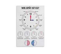 QMKADFQXF What Time Is It Poster Telling Time Anchor Chart for Classroom Decor Canvas Wall-Art(Framed,08x12inch(20x30cm))