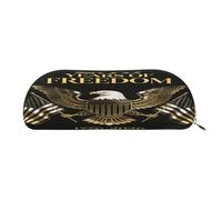 QMKFWT 250th Anniversary Usa With Bald Eagle (2) Pencil Pouch Leather,Small Pen Bags With Zipper For Pencils,Pens,Markers,Makeups,Change,Coins