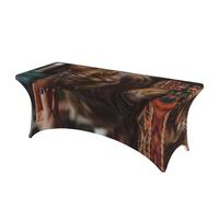 QMKFWT A Cat Lies Down Decorative Tablecloth Protector for Wedding, Banquet & Parties6FT Spandex Rectangle Tablecloths, Stretch Washable Table Cloth Wrinkle Free Patio Table Cover
