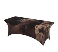 QMKFWT A Chipmunk Decorative Tablecloth Protector for Wedding, Banquet & Parties6FT Spandex Rectangle Tablecloths, Stretch Washable Table Cloth Wrinkle Free Patio Table Cover