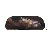 QMKFWT A Chipmunk Pencil Pouch Leather,Small Pen Bags With Zipper For Pencils,Pens,Markers,Makeups,Change,Coins