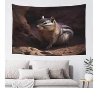 QMKFWT A Chipmunk Tapestry Aesthetic Wall Hanging Tapestries 60'' x 40'' Boho Tapestries Vertical Wall Art Decorative Funny Vintage Poster Flag Tapestry for Bedroom Living Room Decor