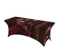 QMKFWT A Few Chestnuts Decorative Tablecloth Protector for Wedding, Banquet & Parties6FT Spandex Rectangle Tablecloths, Stretch Washable Table Cloth Wrinkle Free Patio Table Cover