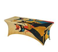 QMKFWT A Group of Cats Decorative Tablecloth Protector for Wedding, Banquet & Parties6FT Spandex Rectangle Tablecloths, Stretch Washable Table Cloth Wrinkle Free Patio Table Cover