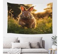 QMKFWT A Rabbit Tapestry Aesthetic Wall Hanging Tapestries 60'' x 40'' Boho Tapestries Vertical Wall Art Decorative Funny Vintage Poster Flag Tapestry for Bedroom Living Room Decor
