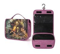 QMKFWT A Small Fairy Tale House Toiletry Bag Waterproof Makeup Bag with Hanging Hook Cosmetic Bags for Women Travel Essentials