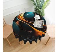 QMKFWT Abstract Background Printed Round Tablecloth,Dust-Proof Wrinkle Resistant Table Cover Washable Polyester Table Cloth for Kitchen Dining Room Farmhouse Picnic Indoor Outdoor(Round 60 Inch)