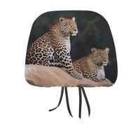 QMKFWT African Leopard on Rock Car Seat Headrest Cover Adjustable and Reusable Anti-Dirty Flexible Hear Rest Covers Soft Dust-Proof Car Seat Headrest Protector for Most Vehicles