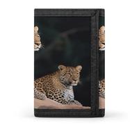 QMKFWT African Leopard on Rock Casual Wallet Credit Card Holder Premium Document Organizer Case for Men And Women
