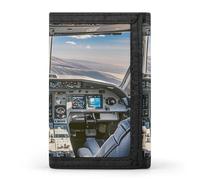 QMKFWT Airplane Cockpit Casual Wallet Credit Card Holder Premium Document Organizer Case for Men And Women