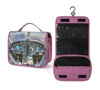 QMKFWT Airplane Cockpit Toiletry Bag Waterproof Makeup Bag with Hanging Hook Cosmetic Bags for Women Travel Essentials