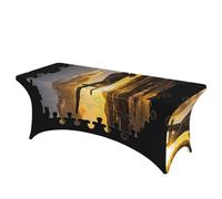 QMKFWT Airplane Puzzle Decorative Tablecloth Protector for Wedding, Banquet & Parties6FT Spandex Rectangle Tablecloths, Stretch Washable Table Cloth Wrinkle Free Patio Table Cover