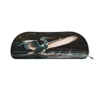 QMKFWT An Egret In The Water Pencil Pouch Leather,Small Pen Bags With Zipper For Pencils,Pens,Markers,Makeups,Change,Coins