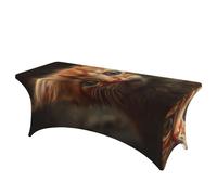 QMKFWT an Orange Cat Decorative Tablecloth Protector for Wedding, Banquet & Parties6FT Spandex Rectangle Tablecloths, Stretch Washable Table Cloth Wrinkle Free Patio Table Cover