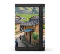 QMKFWT Ancient Town Casual Wallet Credit Card Holder Premium Document Organizer Case for Men And Women