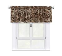 QMKFWT Animal Texture Pattern Curtain Valance for Windows,Kitchen Window Curtains Blackout Drapes Window Treatments Decorative Rod Pocket Short Curtain for Living Room Bedroom,54" W x 18" L