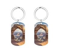 QMKFWT Arches National Park Metal Keychains Metal Blanks Keychain Ring Clip Holder Organizer for Home Car Keys Key Finder Women Men Gifts