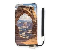 QMKFWT Arches National Park Wallet Large Capacity Clutch Cash PursePU Leather Long Zipper Pouch Wallet Unisex, white, 20x10.5cm, Wallet
