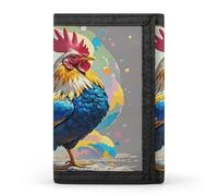 QMKFWT Art Colorful Chicken Casual Wallet Credit Card Holder Premium Document Organizer Case for Men And Women