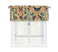 QMKFWT Australian Animals Curtain Valance for Windows,Kitchen Window Curtains Blackout Drapes Window Treatments Decorative Rod Pocket Short Curtain for Living Room Bedroom,54" W x 18" L