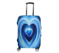 QMKFWT Baby Blue Heart Travel Luggage Cover Washable Anti-scratch Suitcase Protector Dustproof Protective Cover Case for Wheeled Luggage Fits 19-32 Inch Luggage, white, M