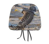 QMKFWT Bald Eagle Flying Car Seat Headrest Cover Adjustable and Reusable Anti-Dirty Flexible Hear Rest Covers Soft Dust-Proof Car Seat Headrest Protector for Most Vehicles