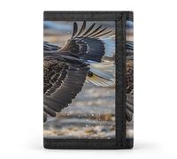 QMKFWT Bald Eagle Flying Casual Wallet Credit Card Holder Premium Document Organizer Case for Men And Women