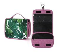 QMKFWT Banana Leaves Toiletry Bag Waterproof Makeup Bag with Hanging Hook Cosmetic Bags for Women Travel Essentials