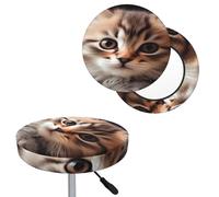 QMKFWT Bar Stool Cover Cat on Carpet Round Bar Stool Seat Covers with Elastic Bands Dustproof Bar Chair Covers Washable Stool Cushion Covers Stretch Slipcover for 12-14 Inch Chair