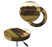 QMKFWT Bar Stool Cover House on The Prairie Round Bar Stool Seat Covers with Elastic Bands Dustproof Bar Chair Covers Washable Stool Cushion Covers Stretch Slipcover for 12-14 Inch Chair