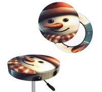 QMKFWT Bar Stool Cover Snowman Wearing Hat Round Bar Stool Seat Covers with Elastic Bands Dustproof Bar Chair Covers Washable Stool Cushion Covers Stretch Slipcover for 12-14 Inch Chair